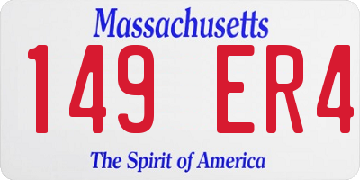 MA license plate 149ER4