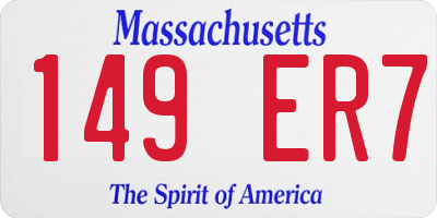 MA license plate 149ER7