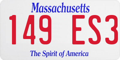MA license plate 149ES3
