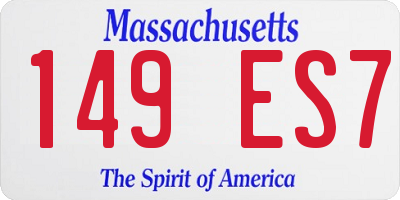 MA license plate 149ES7