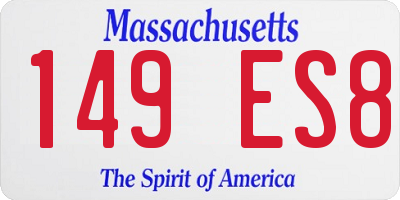 MA license plate 149ES8