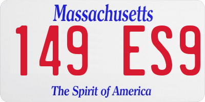 MA license plate 149ES9