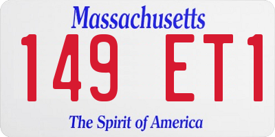 MA license plate 149ET1
