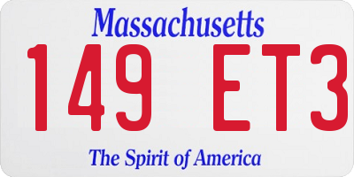 MA license plate 149ET3