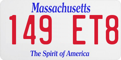 MA license plate 149ET8