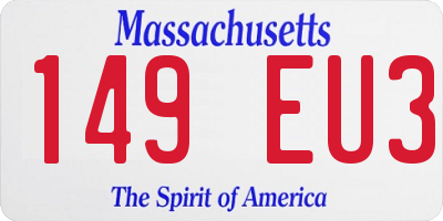 MA license plate 149EU3