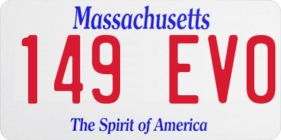 MA license plate 149EV0