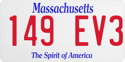 MA license plate 149EV3