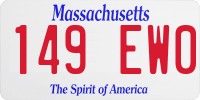 MA license plate 149EW0