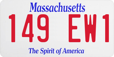 MA license plate 149EW1