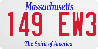 MA license plate 149EW3