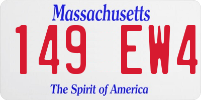 MA license plate 149EW4