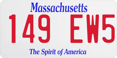 MA license plate 149EW5