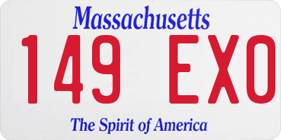 MA license plate 149EX0