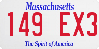 MA license plate 149EX3