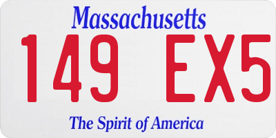 MA license plate 149EX5