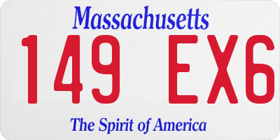 MA license plate 149EX6