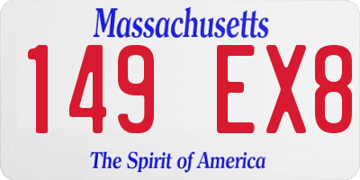 MA license plate 149EX8