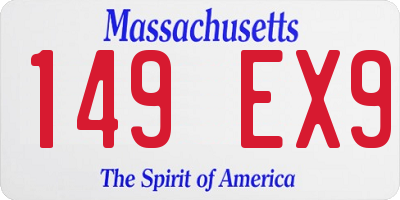 MA license plate 149EX9