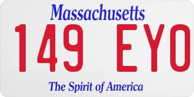 MA license plate 149EY0