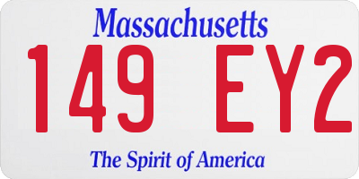 MA license plate 149EY2