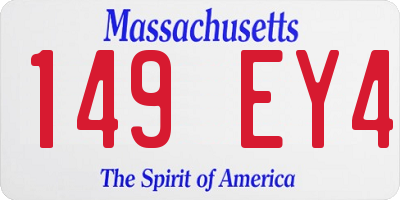 MA license plate 149EY4