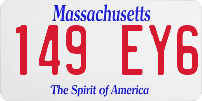 MA license plate 149EY6