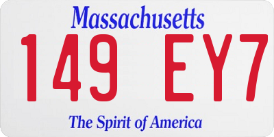MA license plate 149EY7