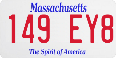 MA license plate 149EY8