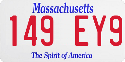 MA license plate 149EY9