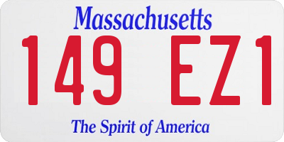 MA license plate 149EZ1