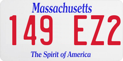MA license plate 149EZ2