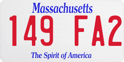 MA license plate 149FA2