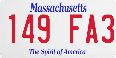 MA license plate 149FA3