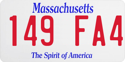MA license plate 149FA4