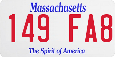 MA license plate 149FA8