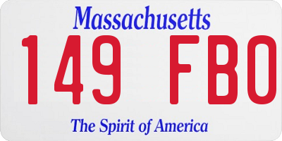 MA license plate 149FB0