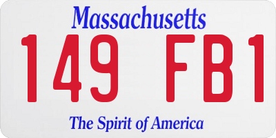 MA license plate 149FB1