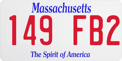 MA license plate 149FB2