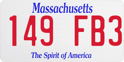 MA license plate 149FB3