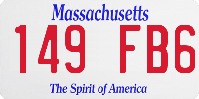 MA license plate 149FB6