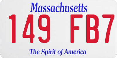 MA license plate 149FB7