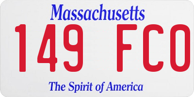 MA license plate 149FC0