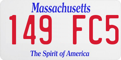 MA license plate 149FC5
