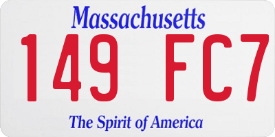 MA license plate 149FC7