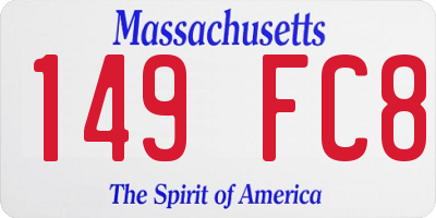MA license plate 149FC8