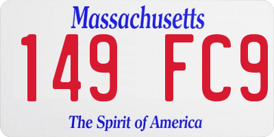 MA license plate 149FC9