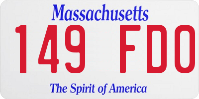 MA license plate 149FD0