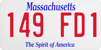 MA license plate 149FD1