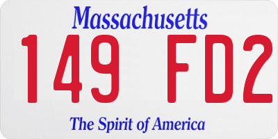 MA license plate 149FD2
